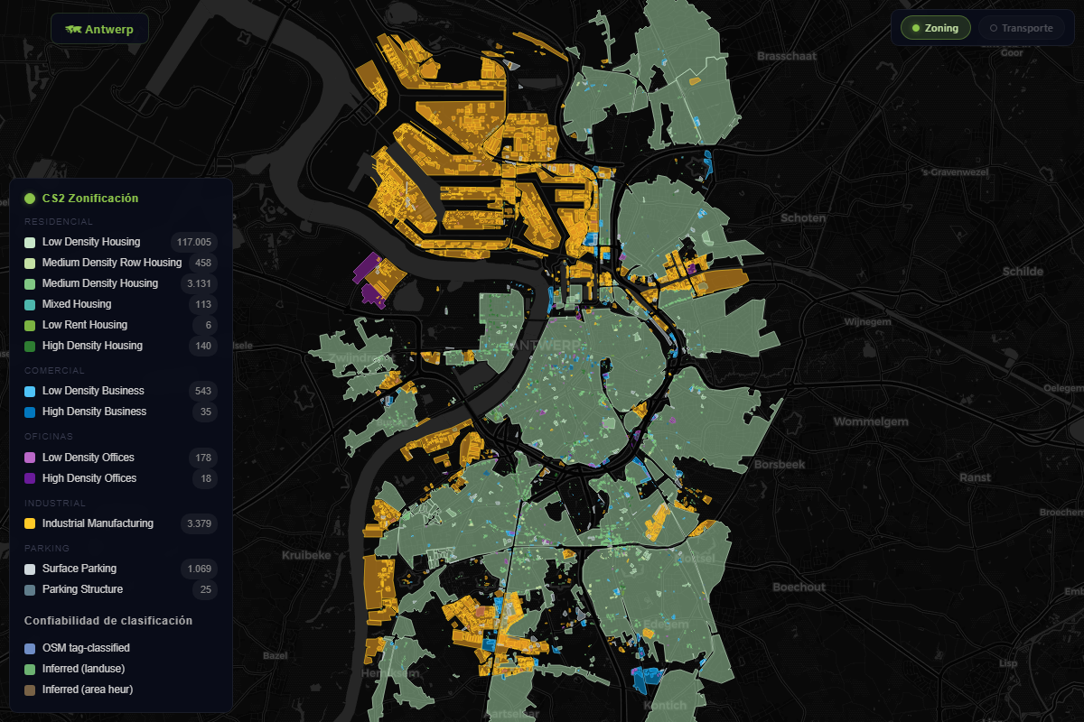 Zoning map of Antwerp
