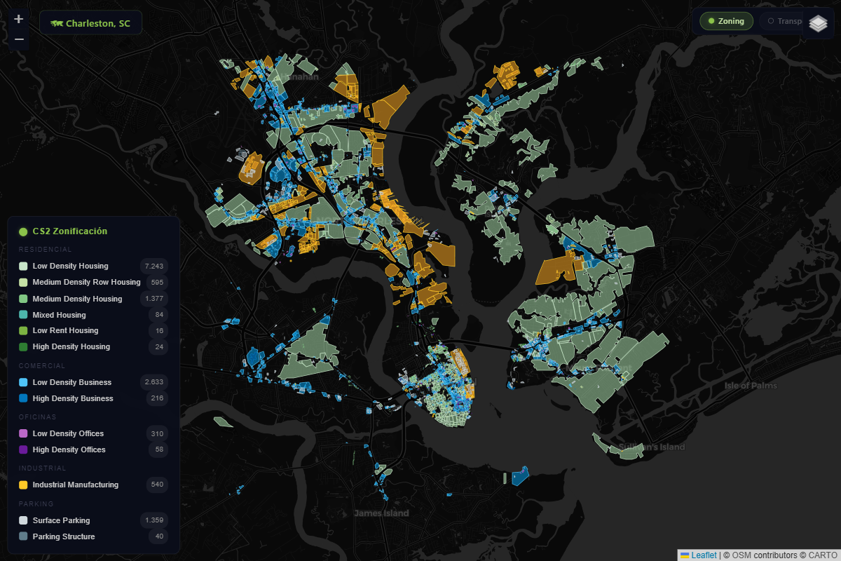 Zoning map of Charleston, SC