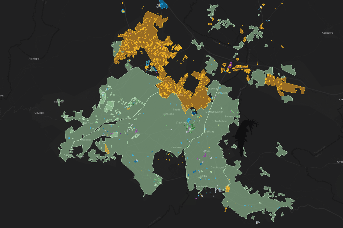 Zoning map of Denizli, Türkiye