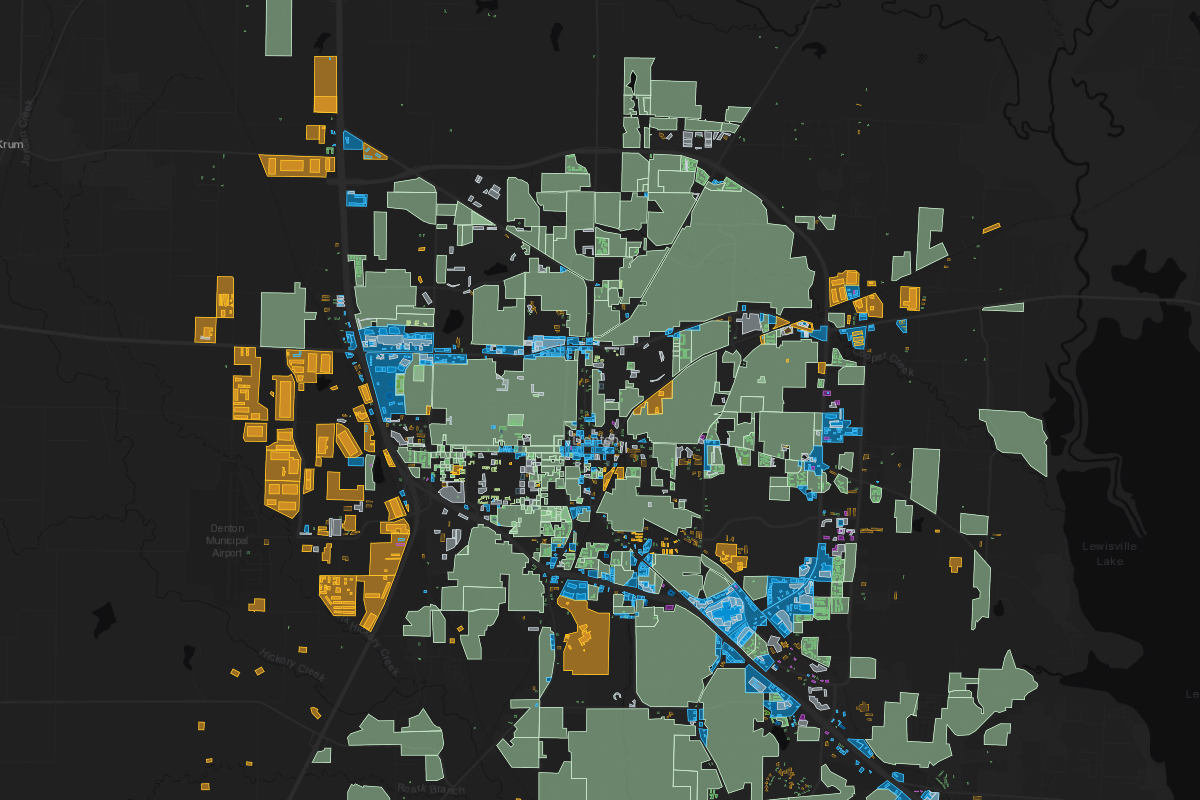 Zoning map of Denton, TX