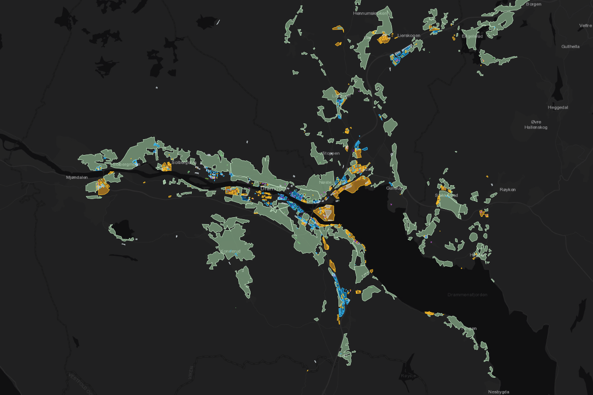 Zoning map of Drammen, Norway