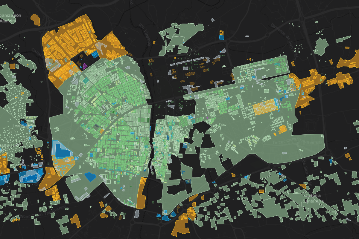 Zoning map of Elche, Spain