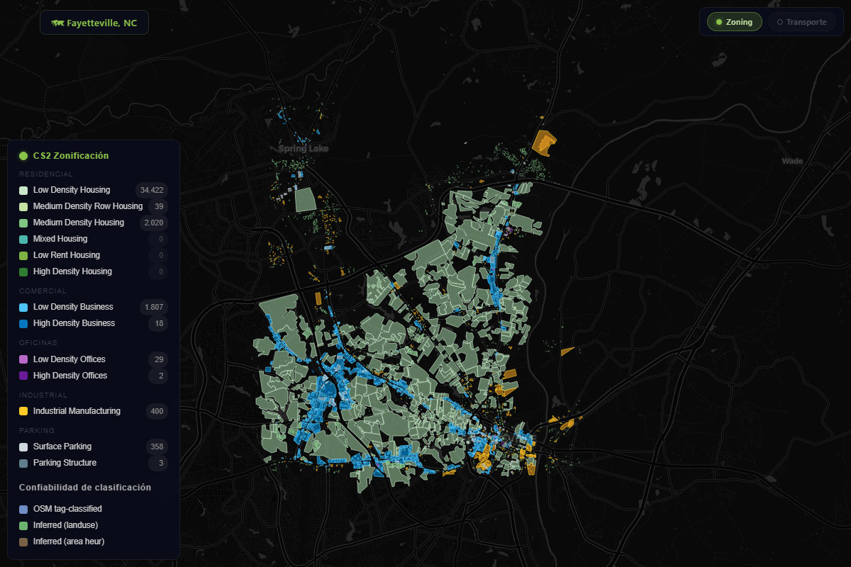 Zoning map of Fayetteville, NC