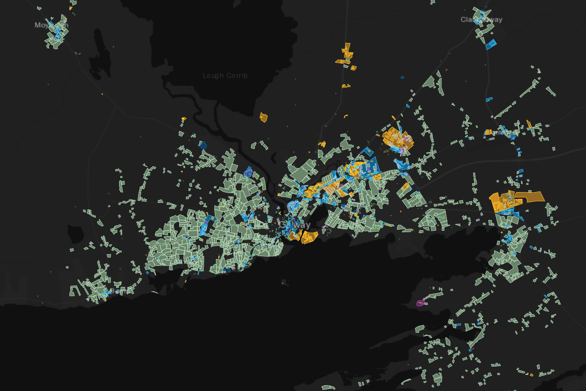 Zoning map of Galway, Ireland