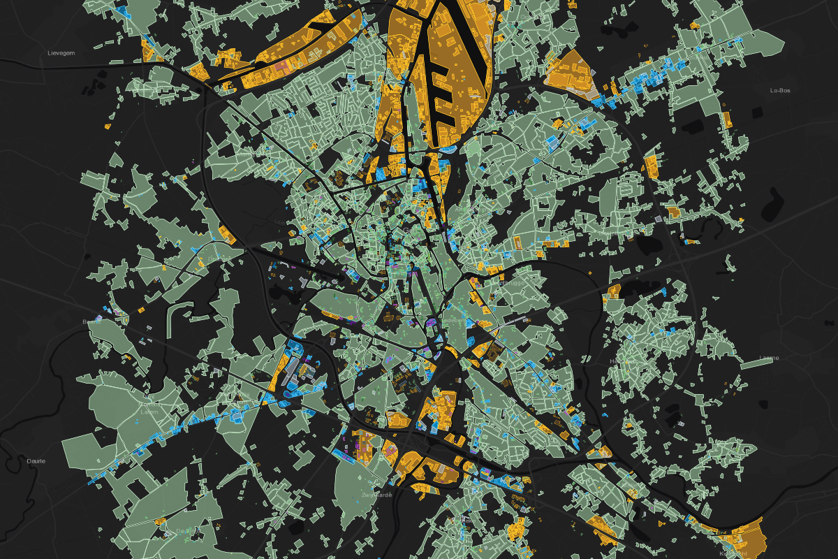 Zoning map of Ghent, Belgium