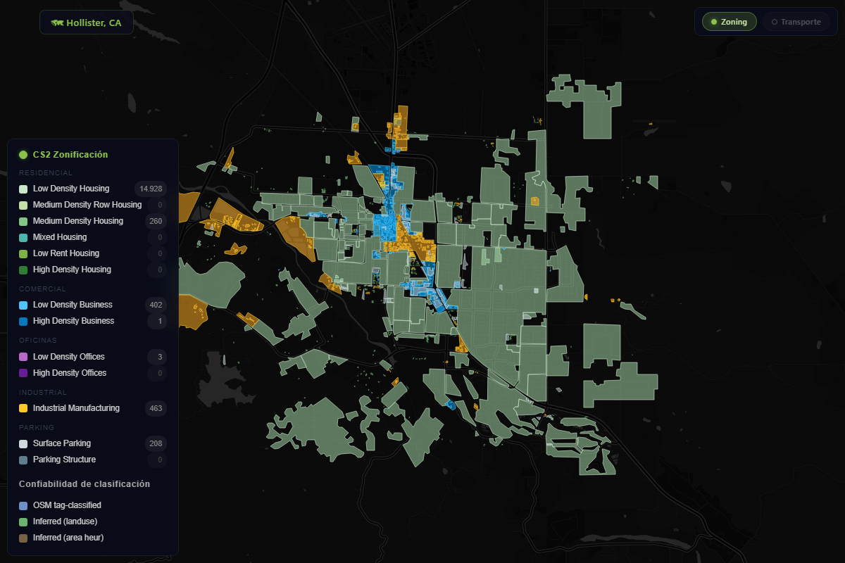Zoning map of Hollister, CA