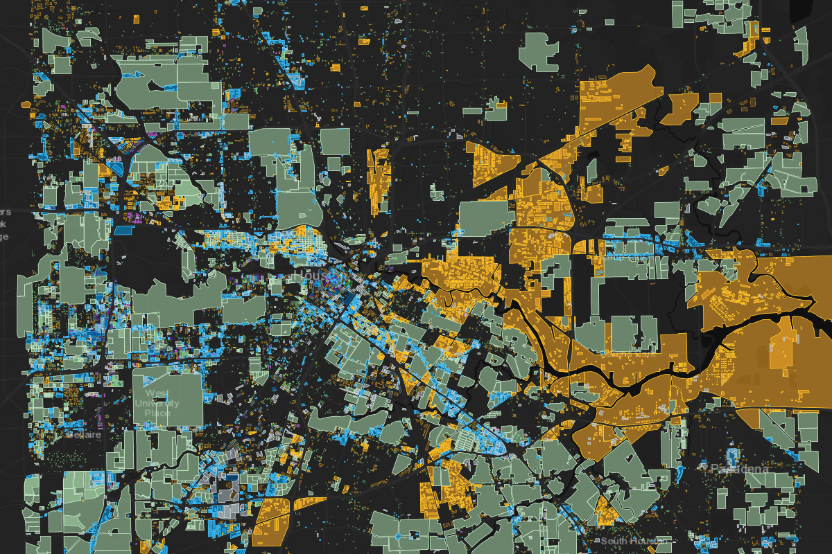 Zoning map of Houston, TX