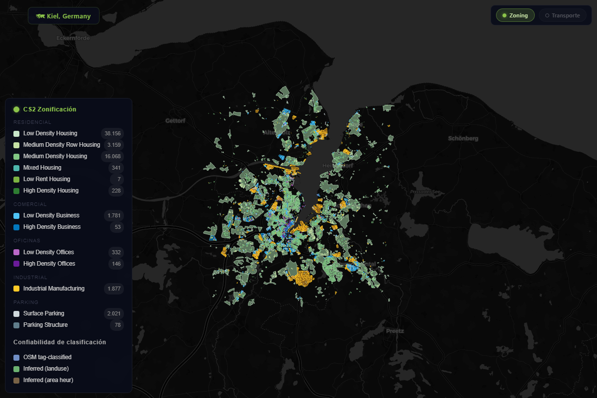 Zoning map of Kiel, Germany