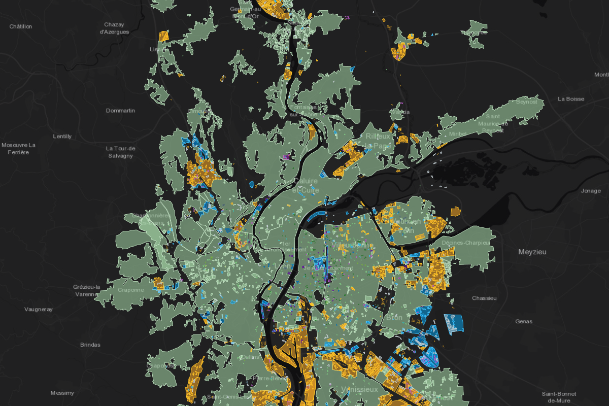 Zoning map of Lyon, France