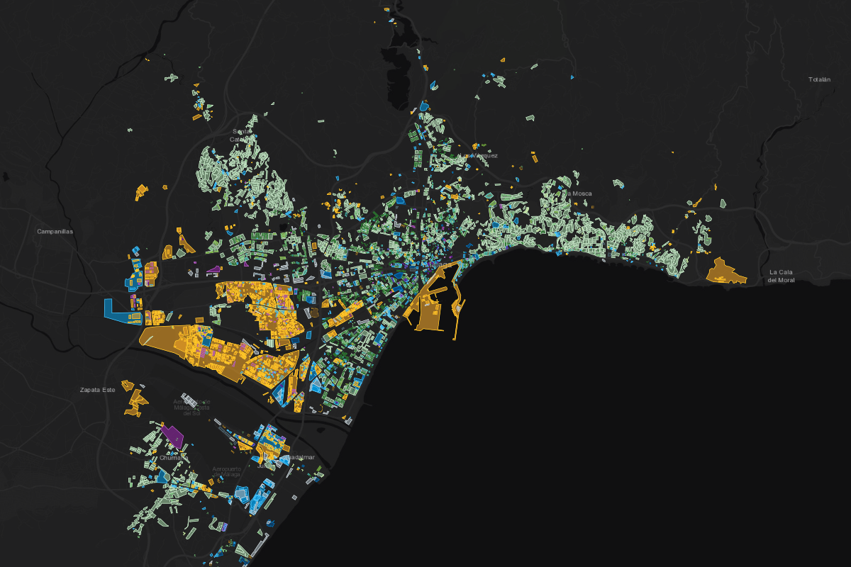 Zoning map of Málaga, Spain