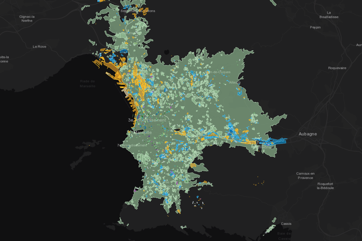 Zoning map of Marseille, France