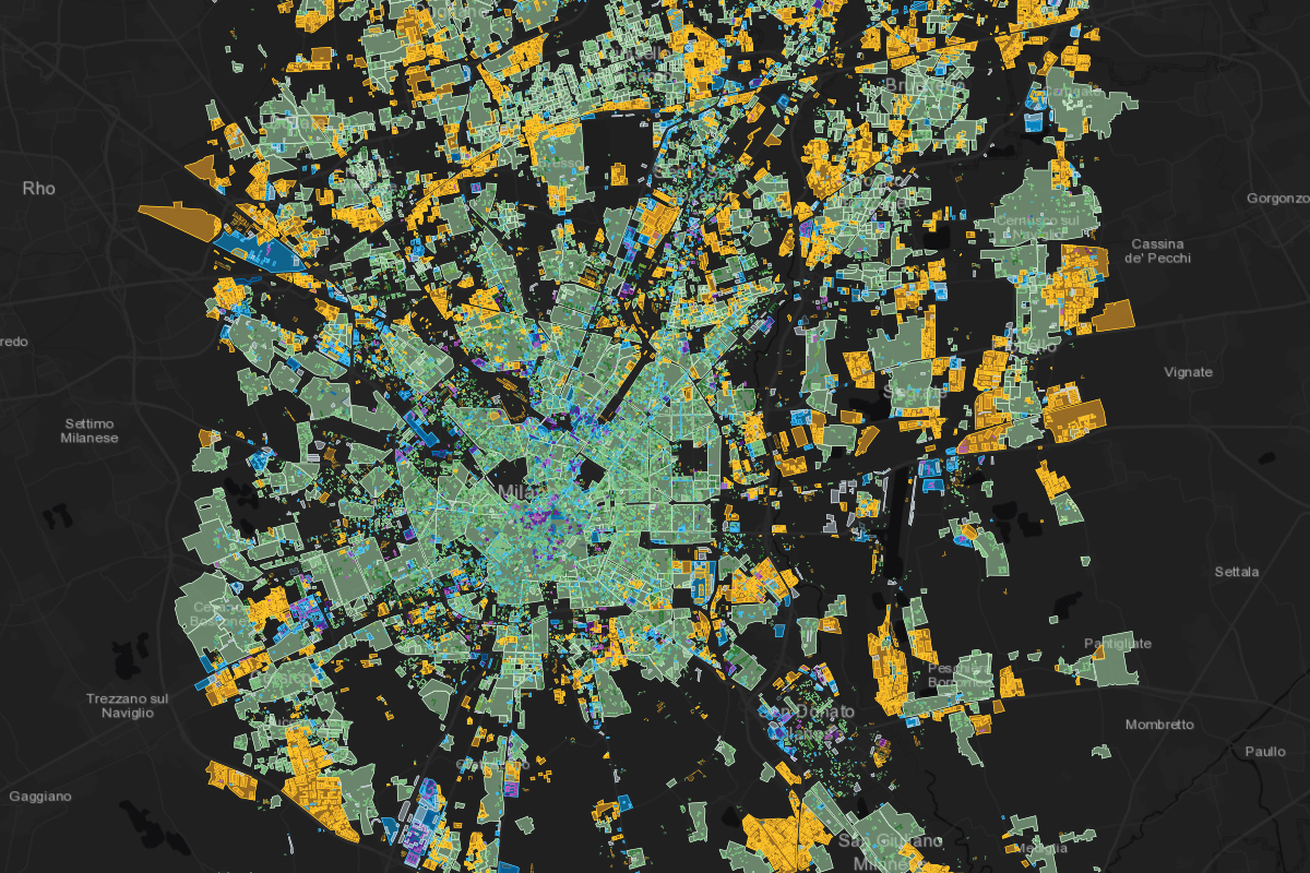 Zoning map of Milan, Italy