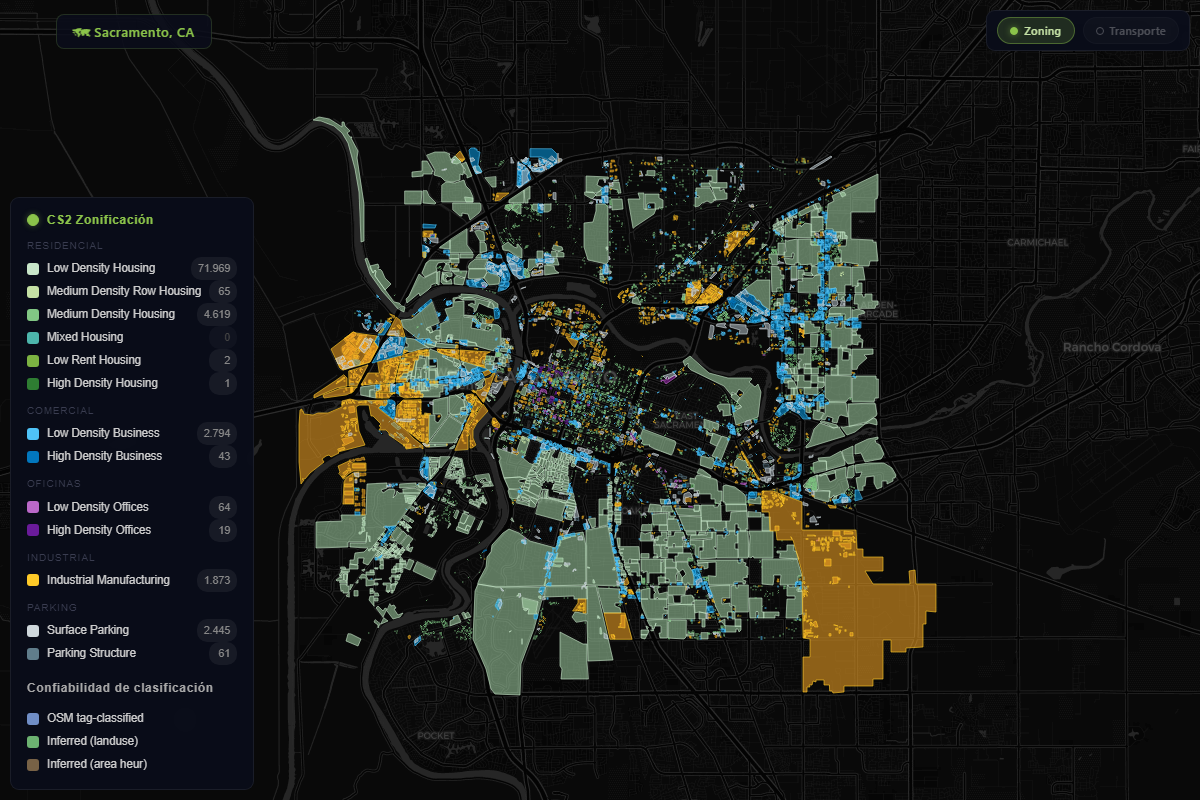Zoning map of Sacramento, CA