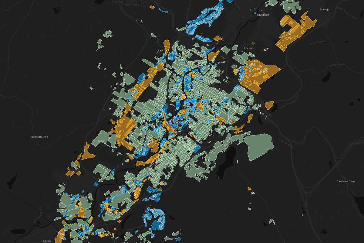Zoning map of Scranton, PA