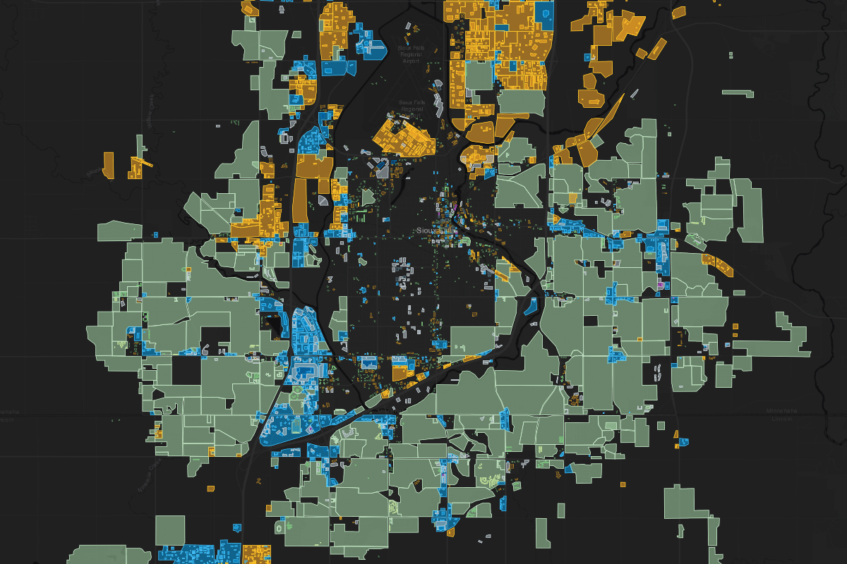 Zoning map of Sioux Falls, SD