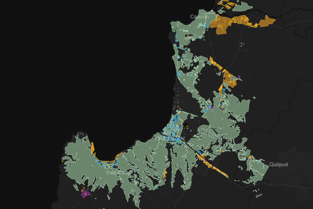 Zoning map of Valparaíso, Chile