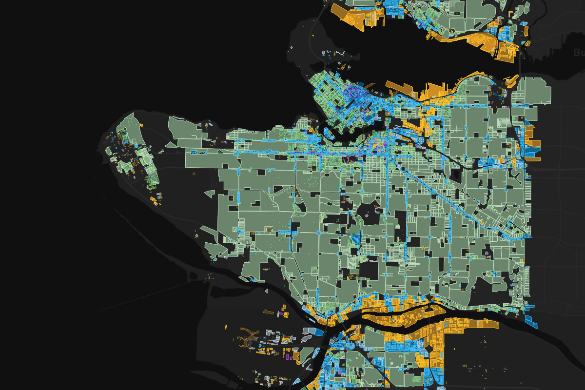 Zoning map of Vancouver, BC