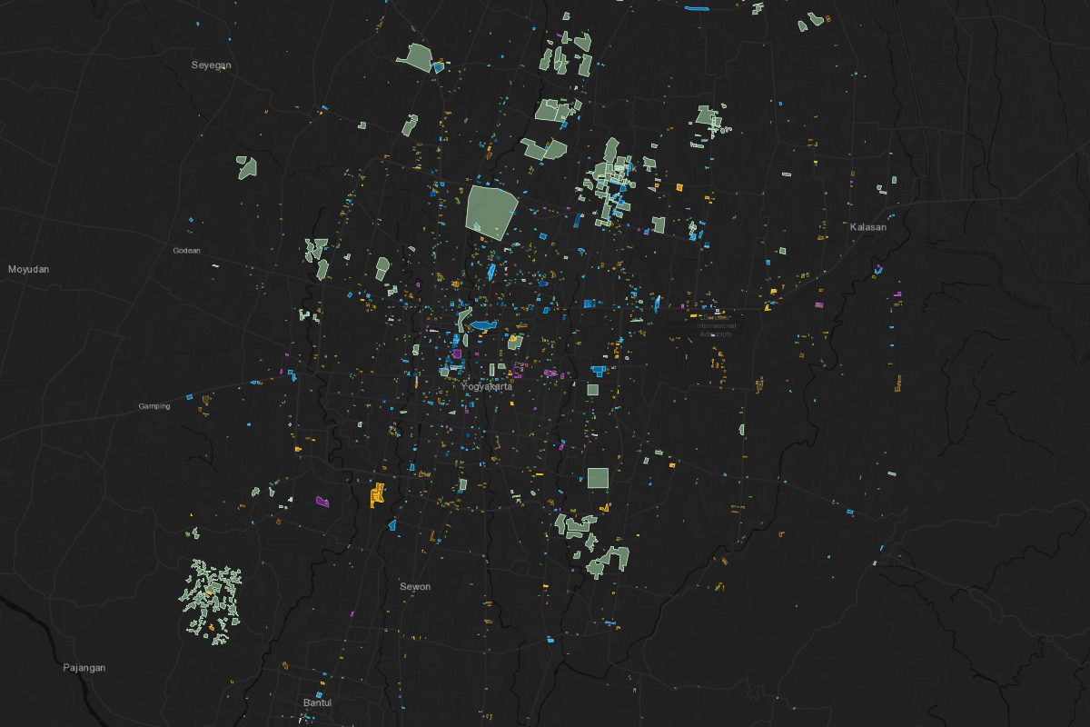 Zoning map of Yogyakarta, Indonesia