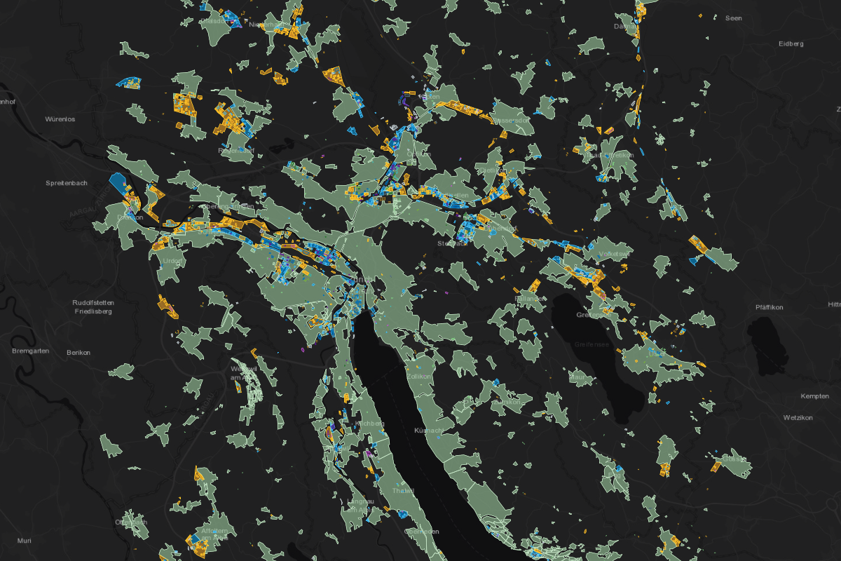 Zoning map of Zürich, Switzerland